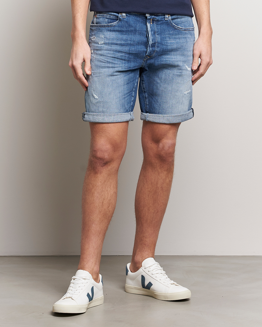Hombres | Pantalones cortos | Replay | RBJ901 10 Year Wash Denim Shorts Medium Blue