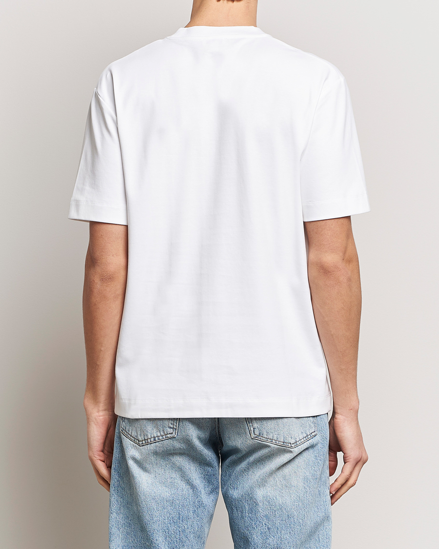Hombres | Camisetas | Sunspel | Heavyweight Mock Neck T-Shirt White