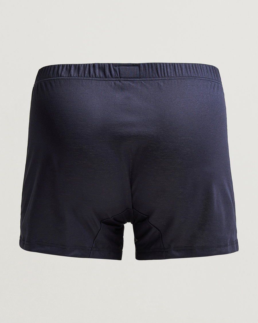 Hombres | Ropa interior y calcetines | Zimmerli of Switzerland | Sea Island Cotton Boxer Shorts Navy