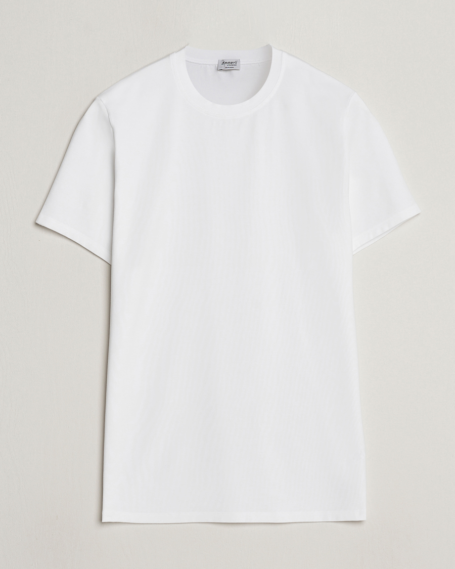Hombres | Camisetas | Zimmerli of Switzerland | Pureness Modal Crew Neck T-Shirt White