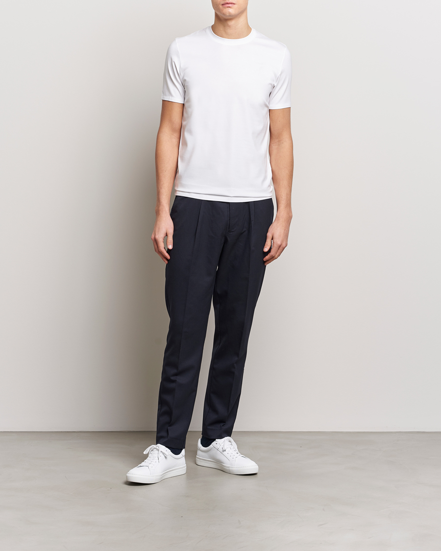Hombres | Camisetas | Zimmerli of Switzerland | Pureness Modal Crew Neck T-Shirt White