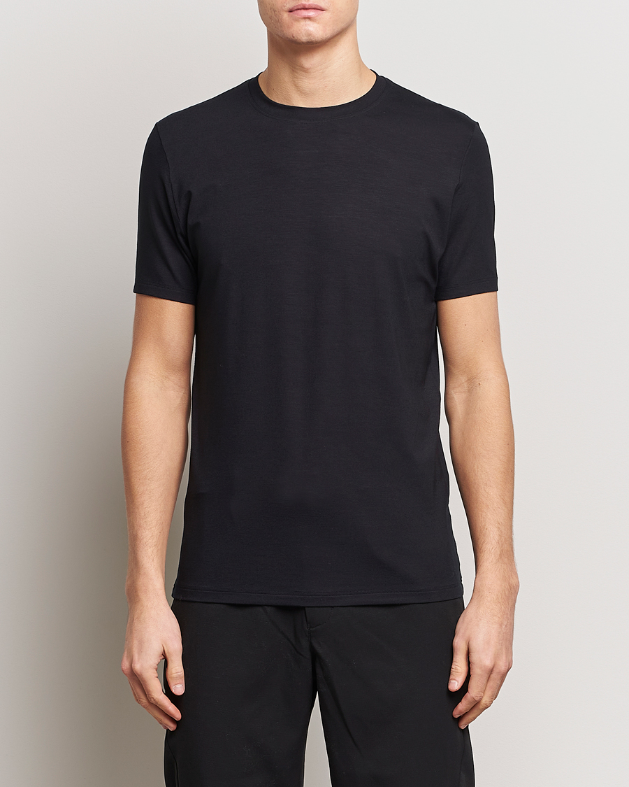 Hombres | Camisetas de manga corta | Zimmerli of Switzerland | Pureness Modal Crew Neck T-Shirt Black