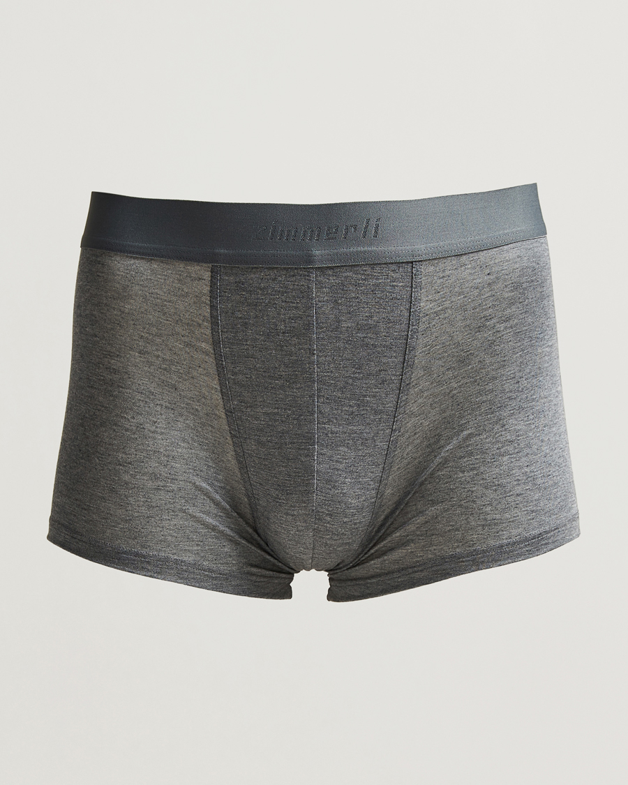 Hombres | Ropa interior y calcetines | Zimmerli of Switzerland | Micro Modal Boxer Briefs Grey Melange