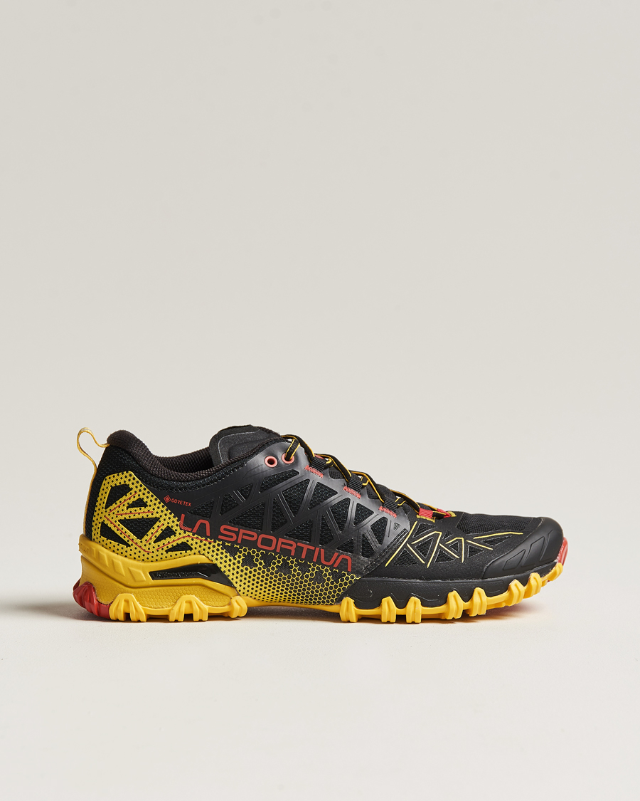 Hombres | La Sportiva Bushido II GTX Trail Running Sneakers Black/Yellow | La Sportiva | Bushido II GTX Trail Running Sneakers Black/Yellow