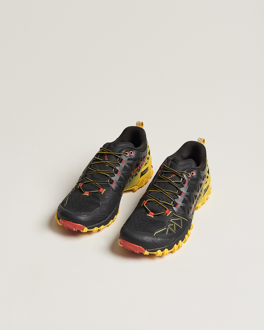 Hombres | La Sportiva Bushido II GTX Trail Running Sneakers Black/Yellow | La Sportiva | Bushido II GTX Trail Running Sneakers Black/Yellow