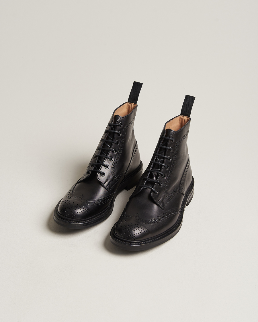 Hombres | Botas | Tricker's | Stow Dainite Country Boots Black Calf