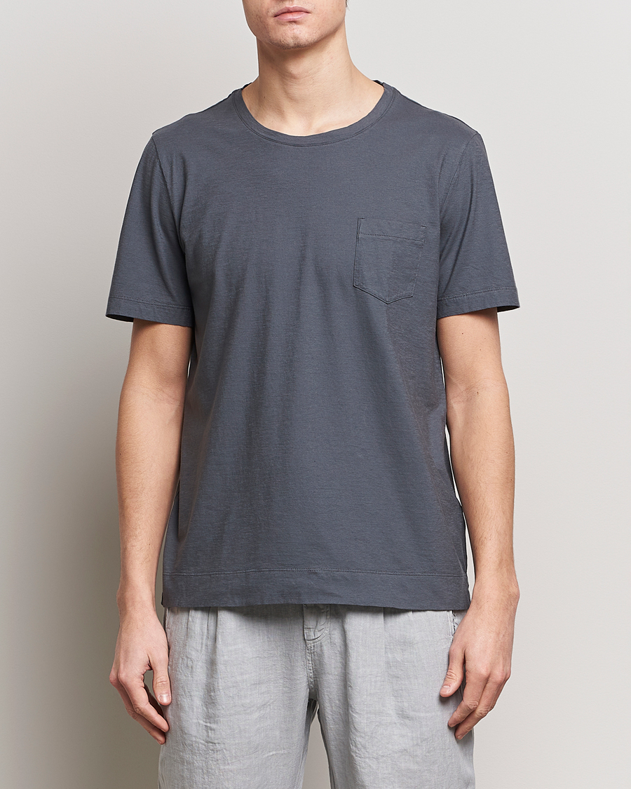 Hombres | Camisetas de manga corta | Massimo Alba | Panarea Watercolor T-Shirt Steel