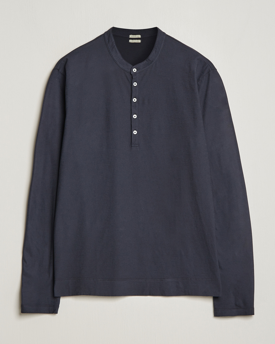 Hombres | Jerséis y prendas de punto | Massimo Alba | Hawai Watercolor Henley Washed Black