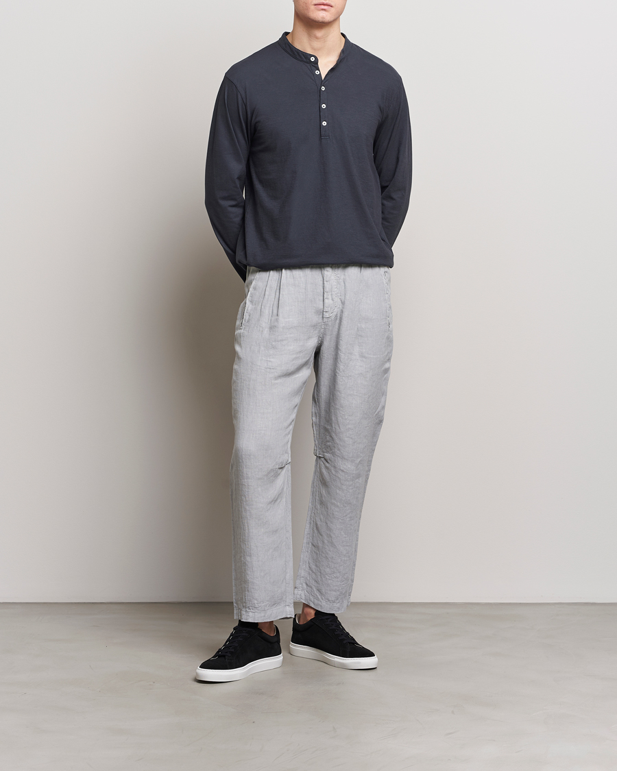 Hombres | Jerséis y prendas de punto | Massimo Alba | Hawai Watercolor Henley Washed Black