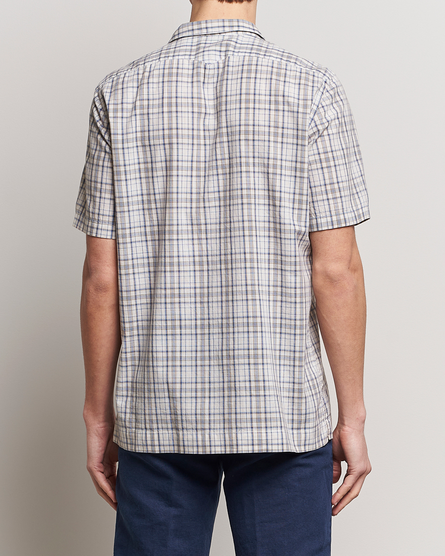 Hombres | Camisas | Massimo Alba | Venice Macro Check Bowling Shirt Blue/Beige