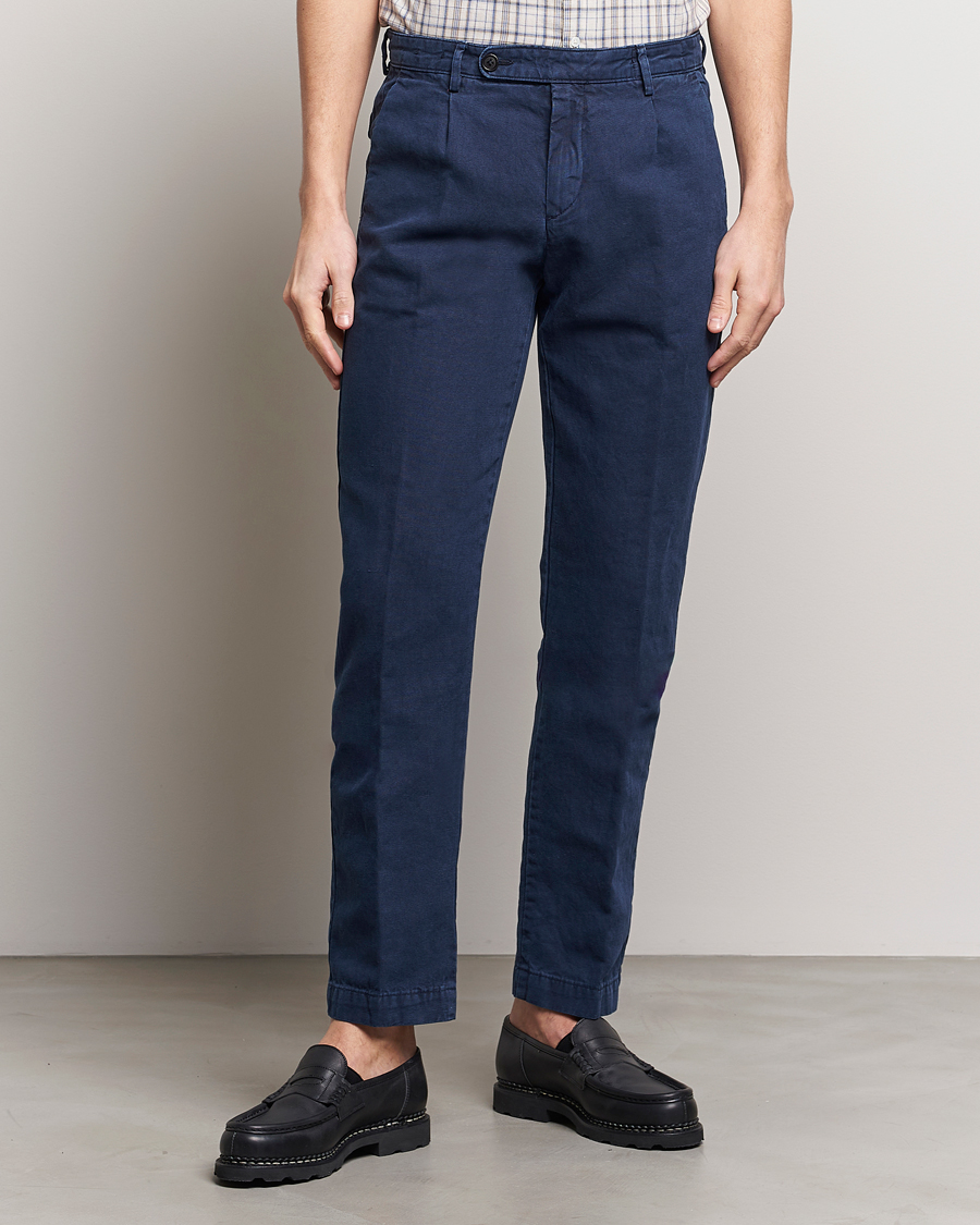Hombres | Pantalones | Massimo Alba | Ionio Cotton Trousers Navy