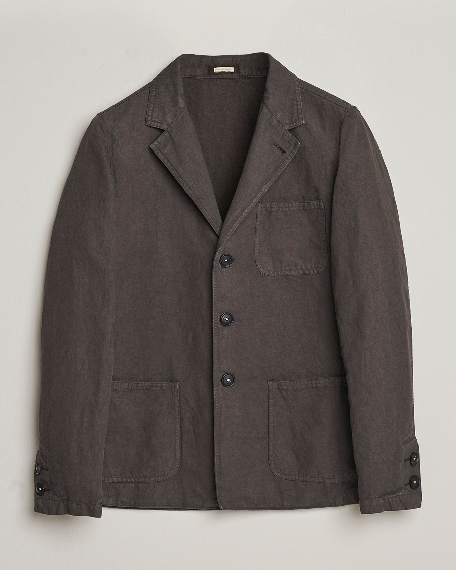 Hombres | Abrigos y chaquetas | Massimo Alba | Baglietto Washed Cotton Work Jacket Dark Brown