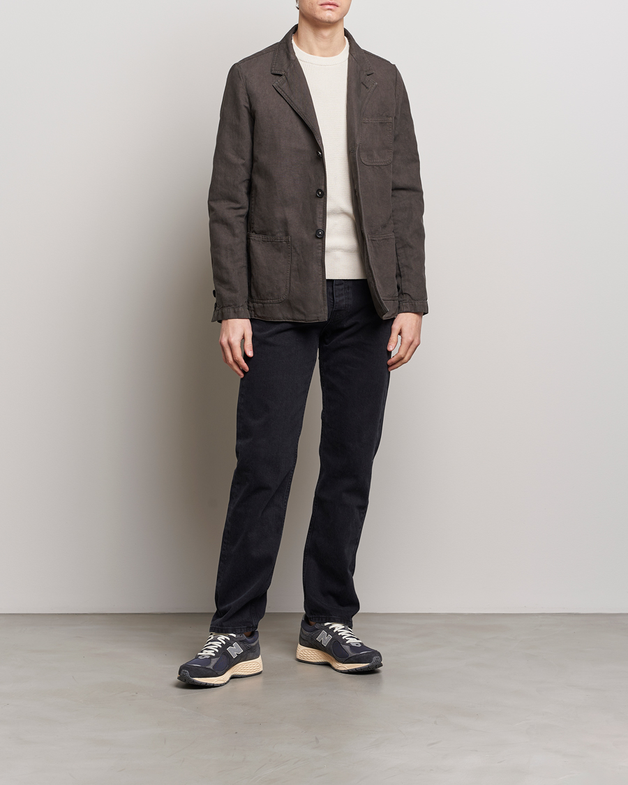 Hombres | Abrigos y chaquetas | Massimo Alba | Baglietto Washed Cotton Work Jacket Dark Brown