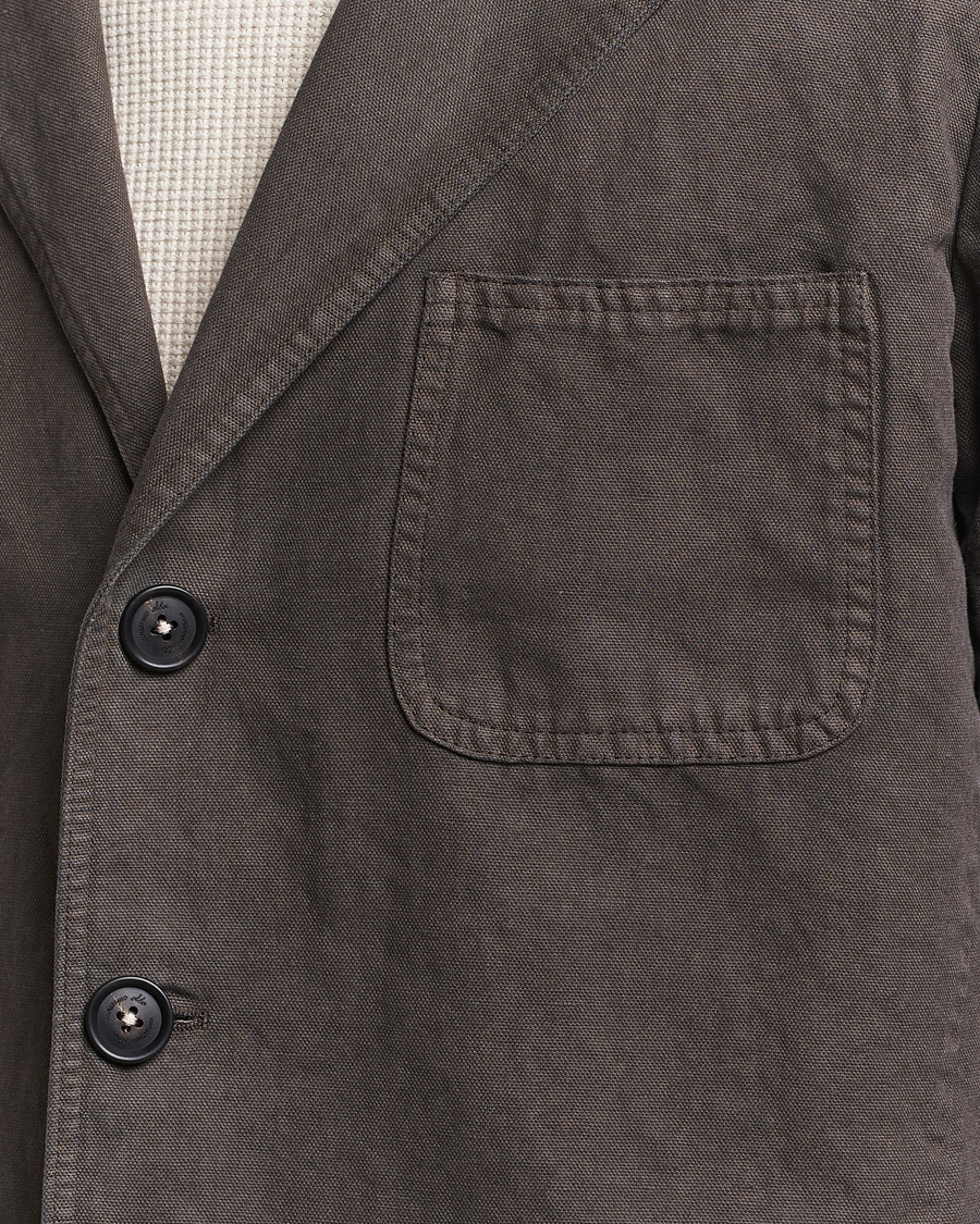 Hombres | Abrigos y chaquetas | Massimo Alba | Baglietto Washed Cotton Work Jacket Dark Brown