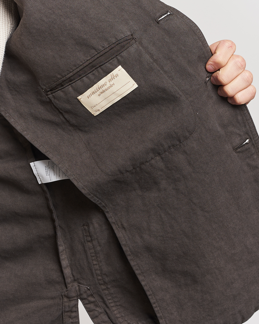 Hombres | Abrigos y chaquetas | Massimo Alba | Baglietto Washed Cotton Work Jacket Dark Brown