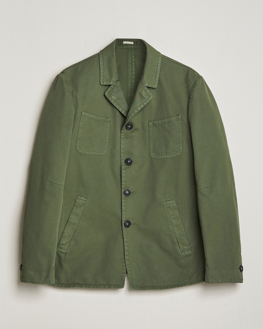 Hombres | Abrigos y chaquetas | Massimo Alba | Solex Cotton Work Jacket Military Green