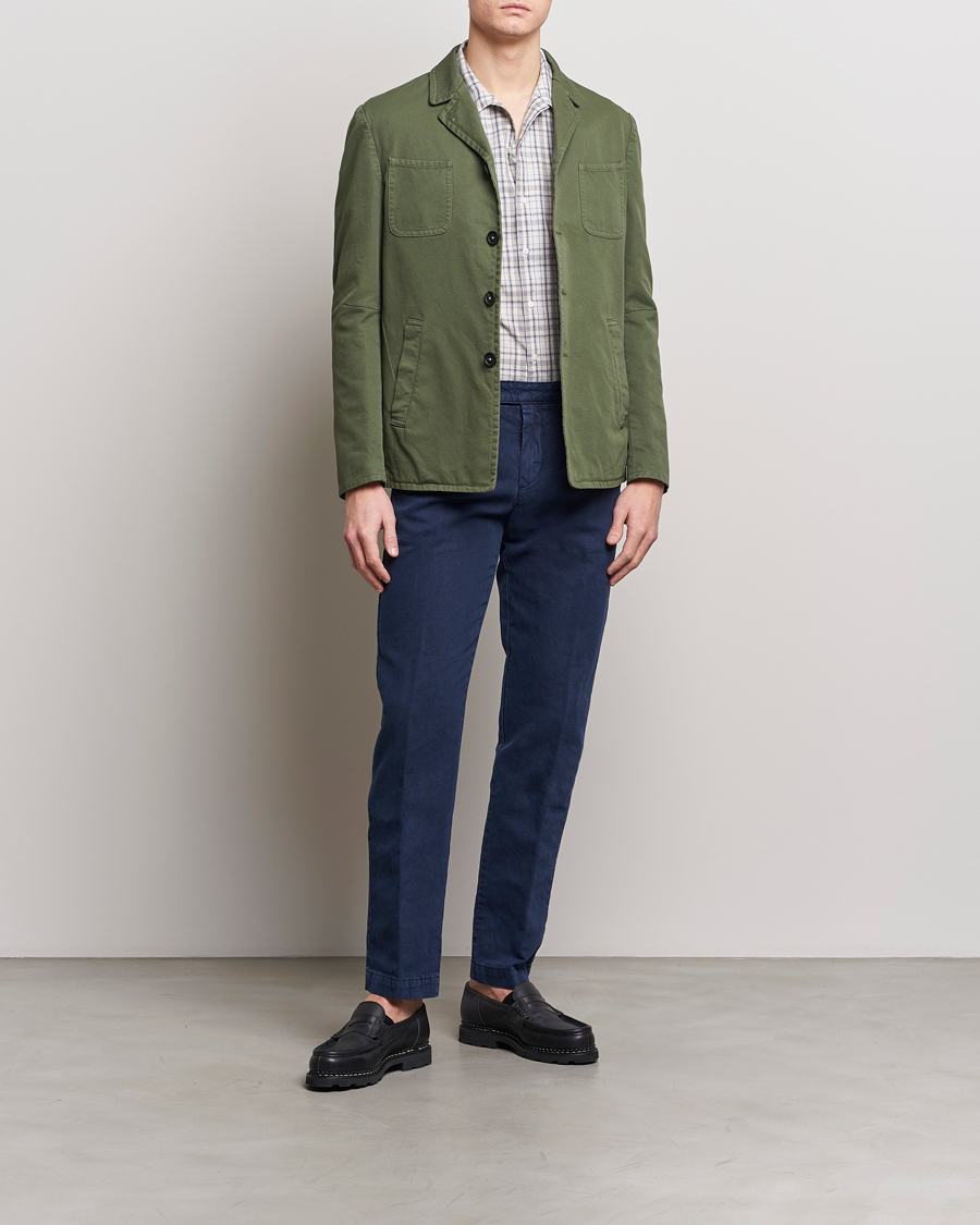 Hombres | Abrigos y chaquetas | Massimo Alba | Solex Cotton Work Jacket Military Green