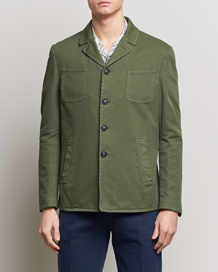 Hombres | Abrigos y chaquetas | Massimo Alba | Solex Cotton Work Jacket Military Green