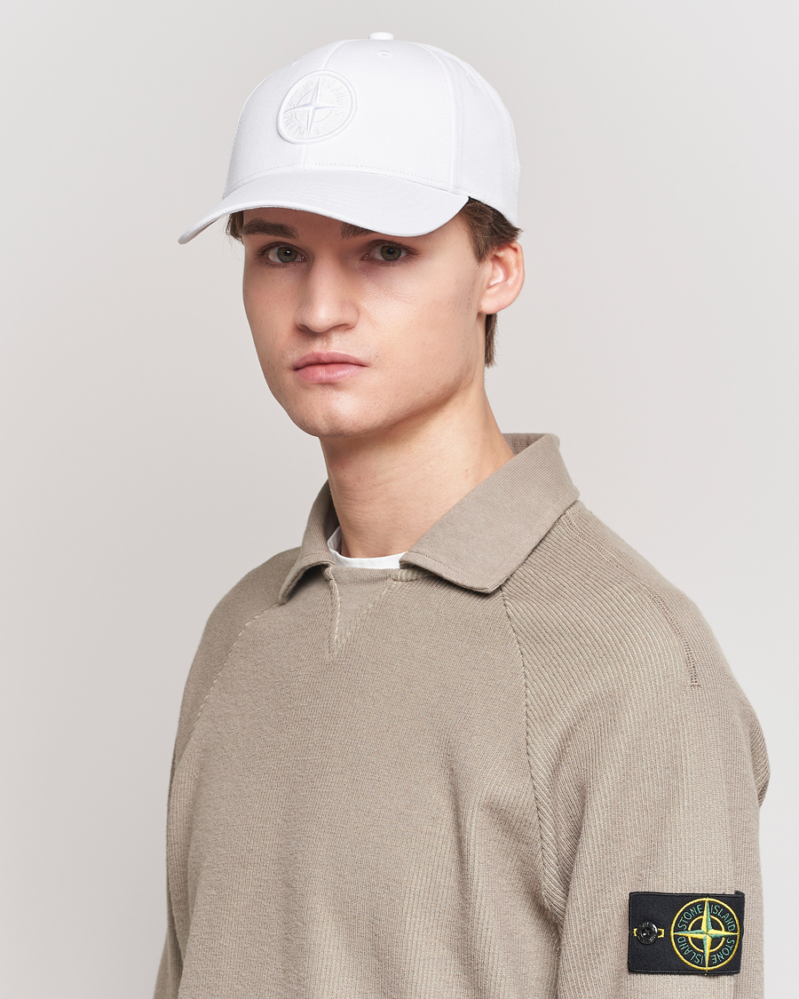 Hombres | Stone Island Classic Cotton Cap White | Stone Island | Classic Cotton Cap White