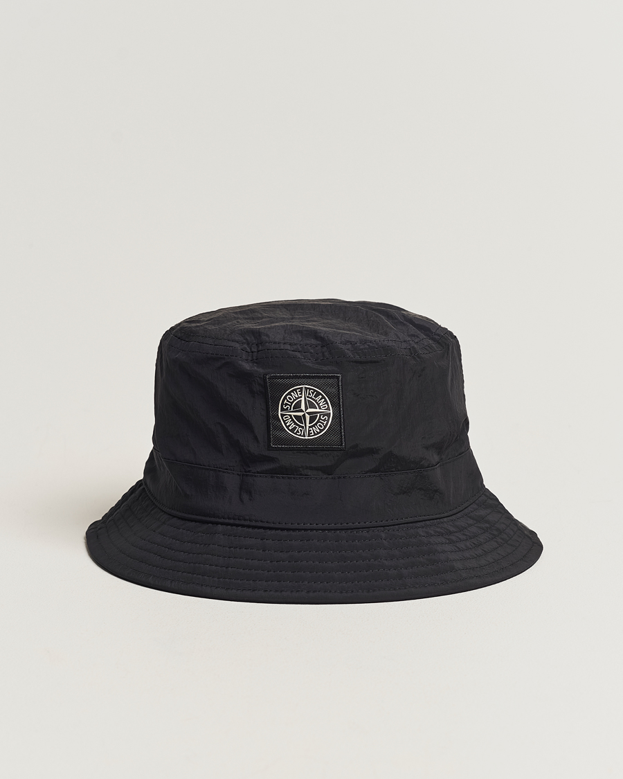 Hombres | Stone Island Logo Bucket Hat Black | Stone Island | Logo Bucket Hat Black