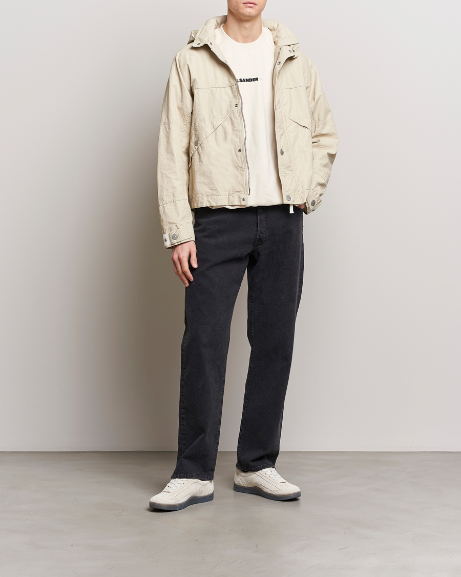 Hombres | Abrigos y chaquetas | Stone Island | Marina Pleated Linen Hood Jacket Natural Beige