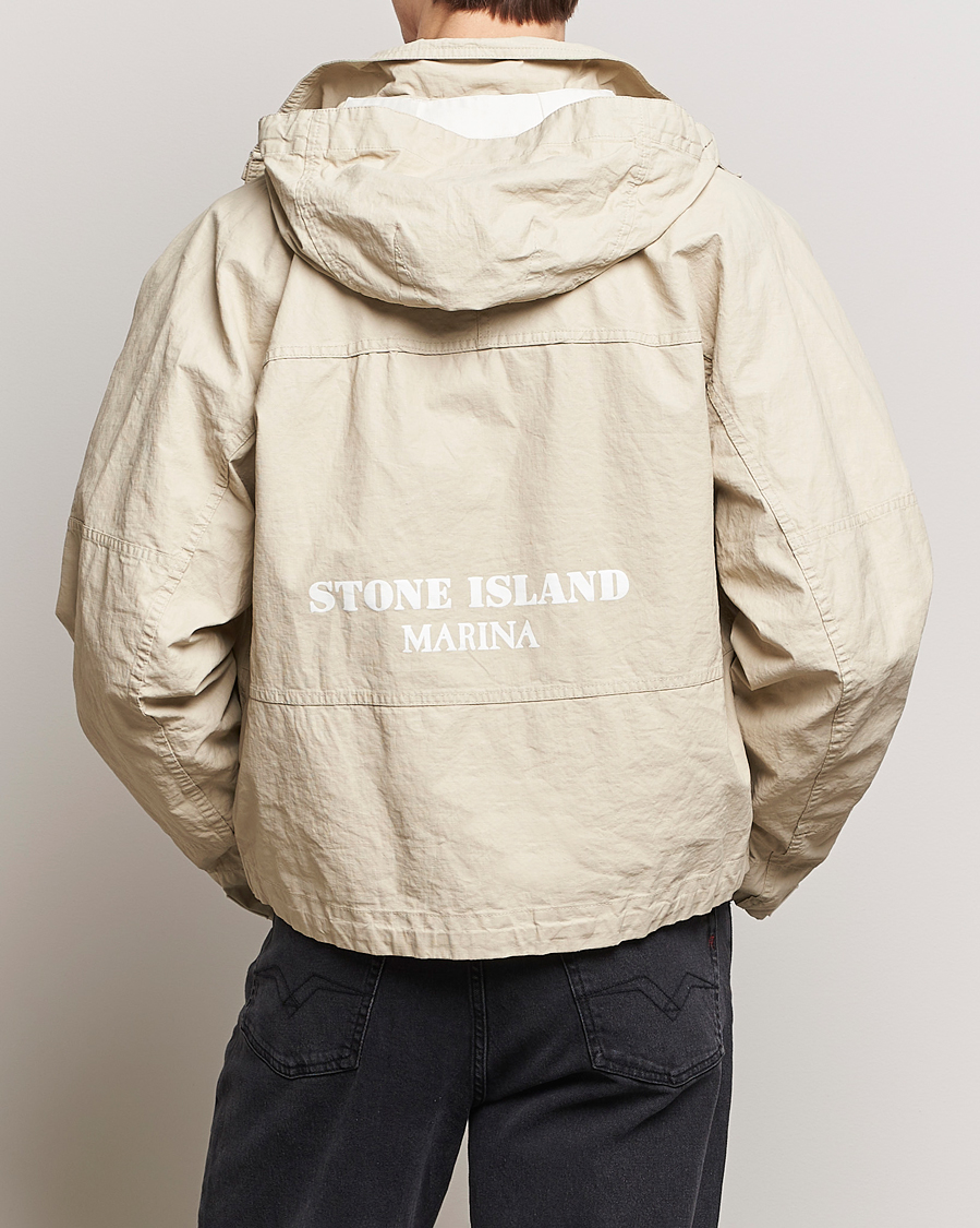 Hombres | Abrigos y chaquetas | Stone Island | Marina Pleated Linen Hood Jacket Natural Beige