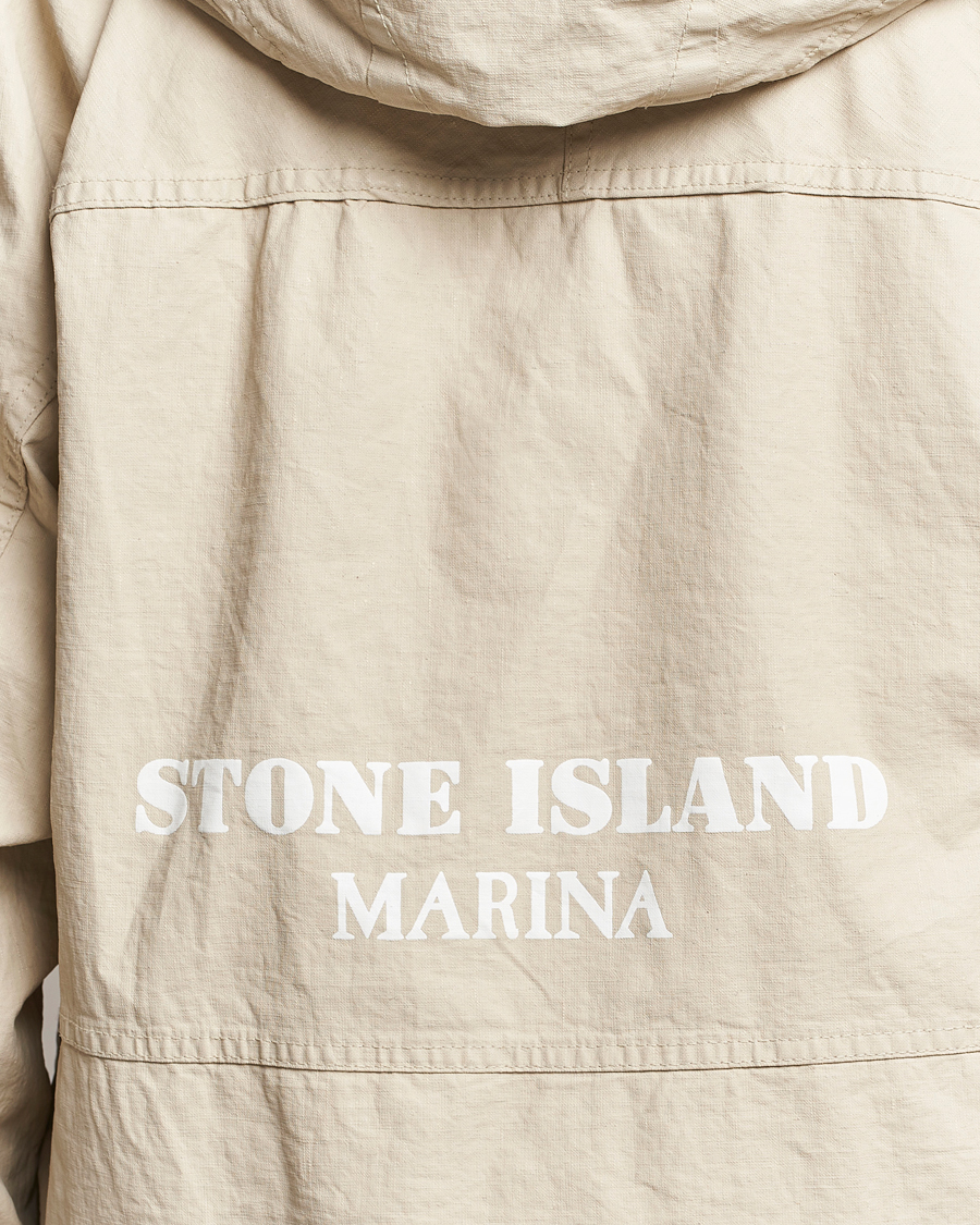 Hombres | Abrigos y chaquetas | Stone Island | Marina Pleated Linen Hood Jacket Natural Beige