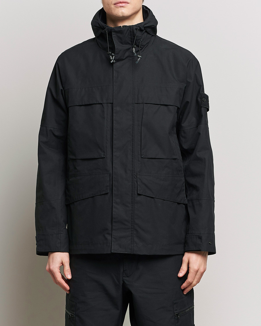 Hombres | Stone Island | Stone Island | Ghost Hooded Ventile Jacket Black