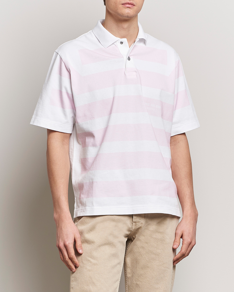 Hombres | Nuevas marcas | Stone Island | Marina Striped Cotton Poloshirt White