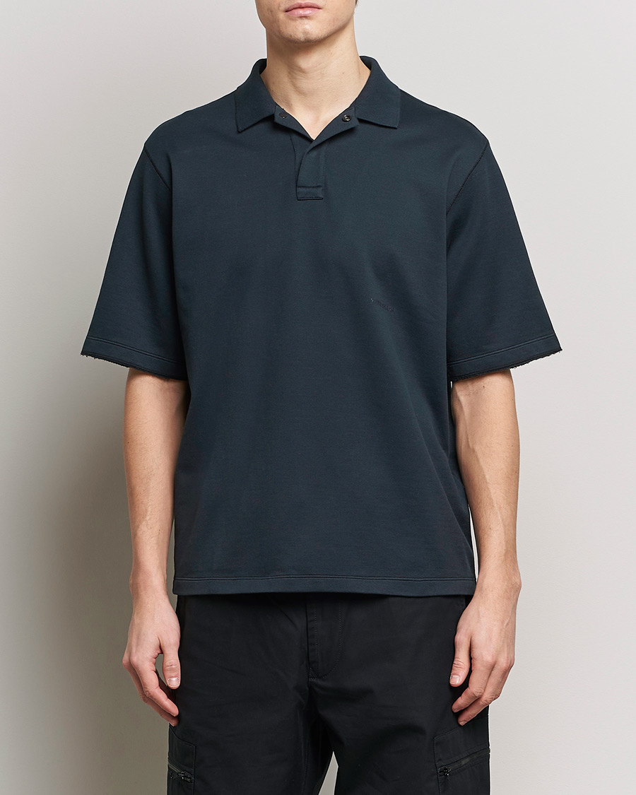 Hombres | Polos | Stone Island | Ghost Garment Dyed Organic Cotton Poloshirt Navy Blue