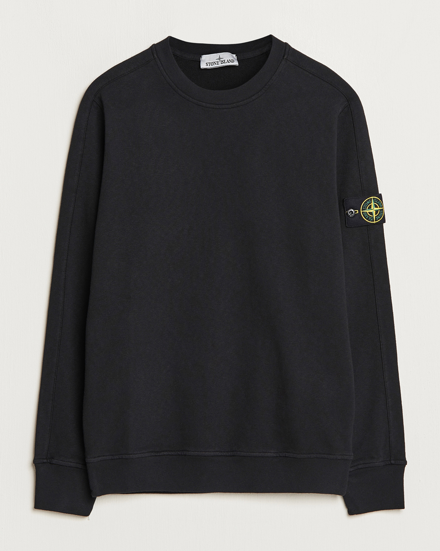 Hombres | Jerséis y prendas de punto | Stone Island | Garment Dyed Cotton Old Effect Sweatshirt Black