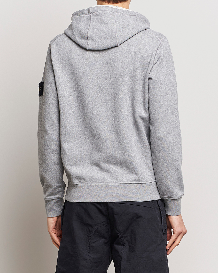Hombres | Jerséis y prendas de punto | Stone Island | Garment Dyed Cotton Fleece Full Zip Hood Melange Grey