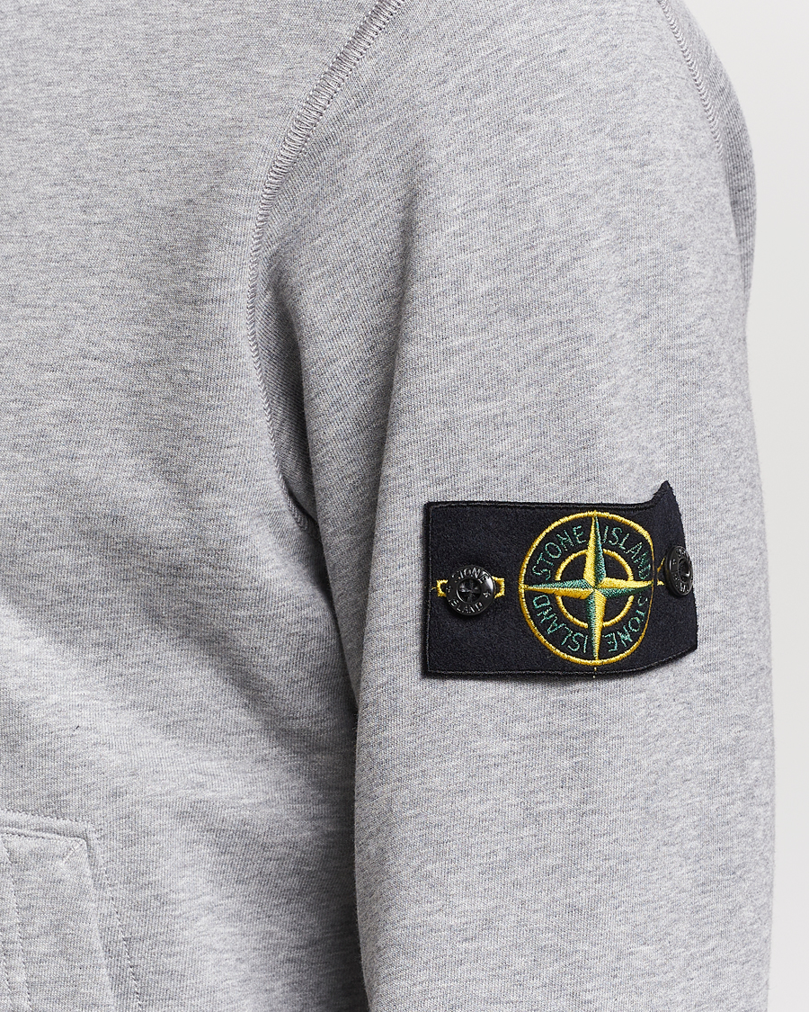 Hombres | Jerséis y prendas de punto | Stone Island | Garment Dyed Cotton Fleece Full Zip Hood Melange Grey