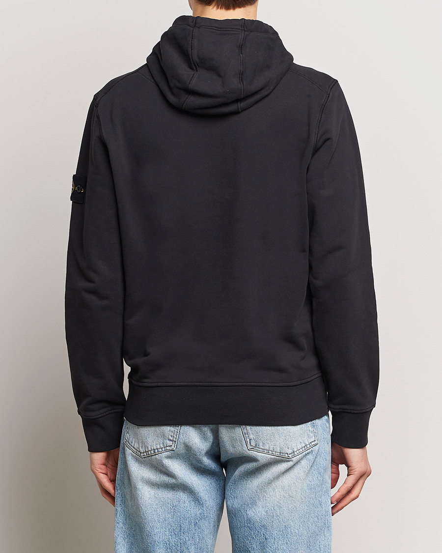 Hombres | Jerséis y prendas de punto | Stone Island | Garment Dyed Cotton Fleece Hood Black