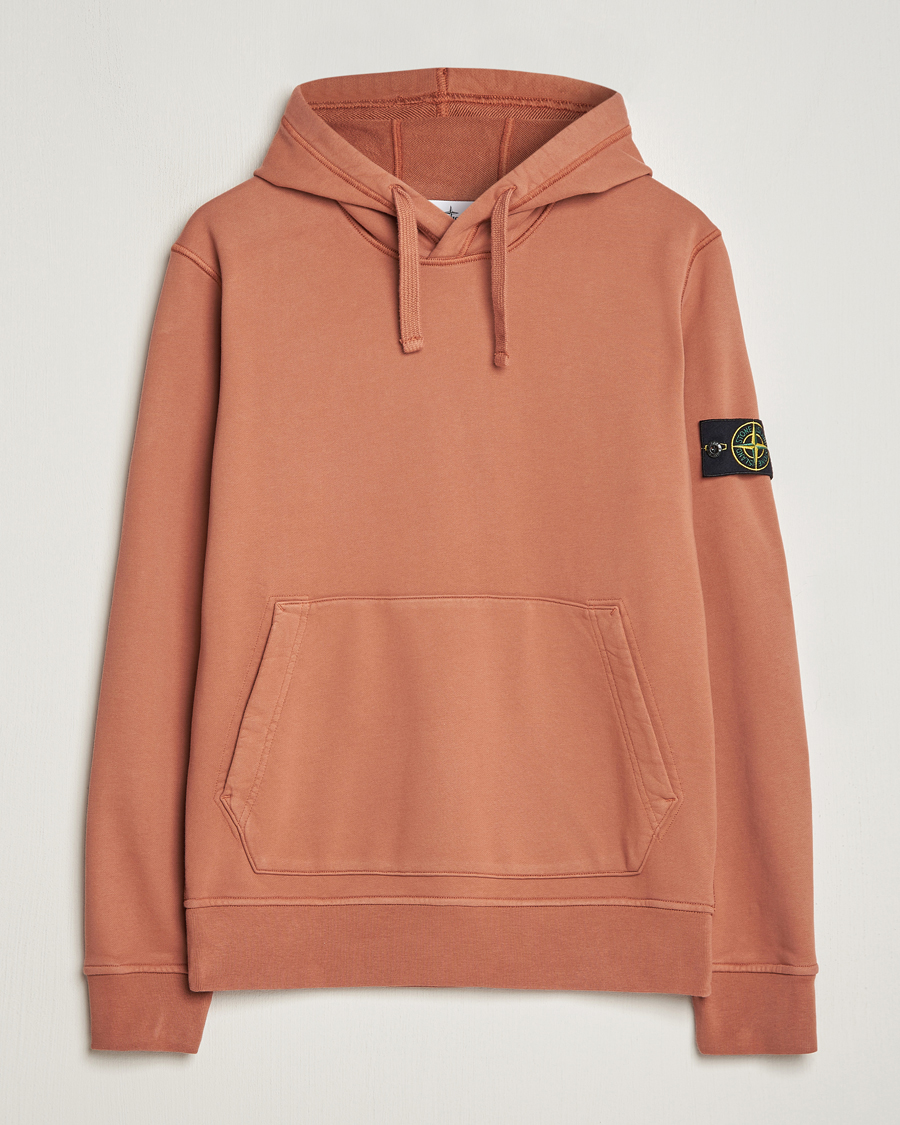 Hombres | Jerséis y prendas de punto | Stone Island | Garment Dyed Cotton Fleece Hood Rust