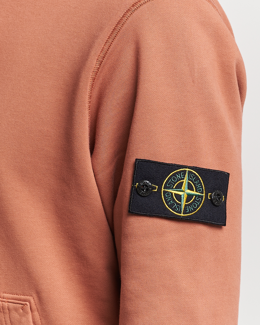 Hombres | Jerséis y prendas de punto | Stone Island | Garment Dyed Cotton Fleece Hood Rust