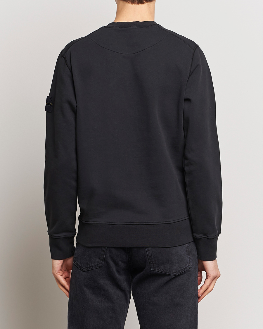 Hombres | Jerséis y prendas de punto | Stone Island | Garment Dyed Cotton Sweatshirt Black