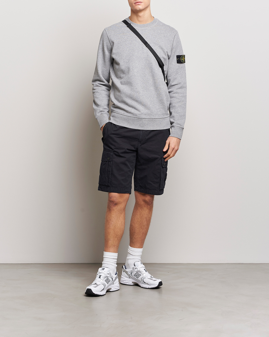 Hombres | Jerséis y prendas de punto | Stone Island | Garment Dyed Cotton Sweatshirt Melange Grey