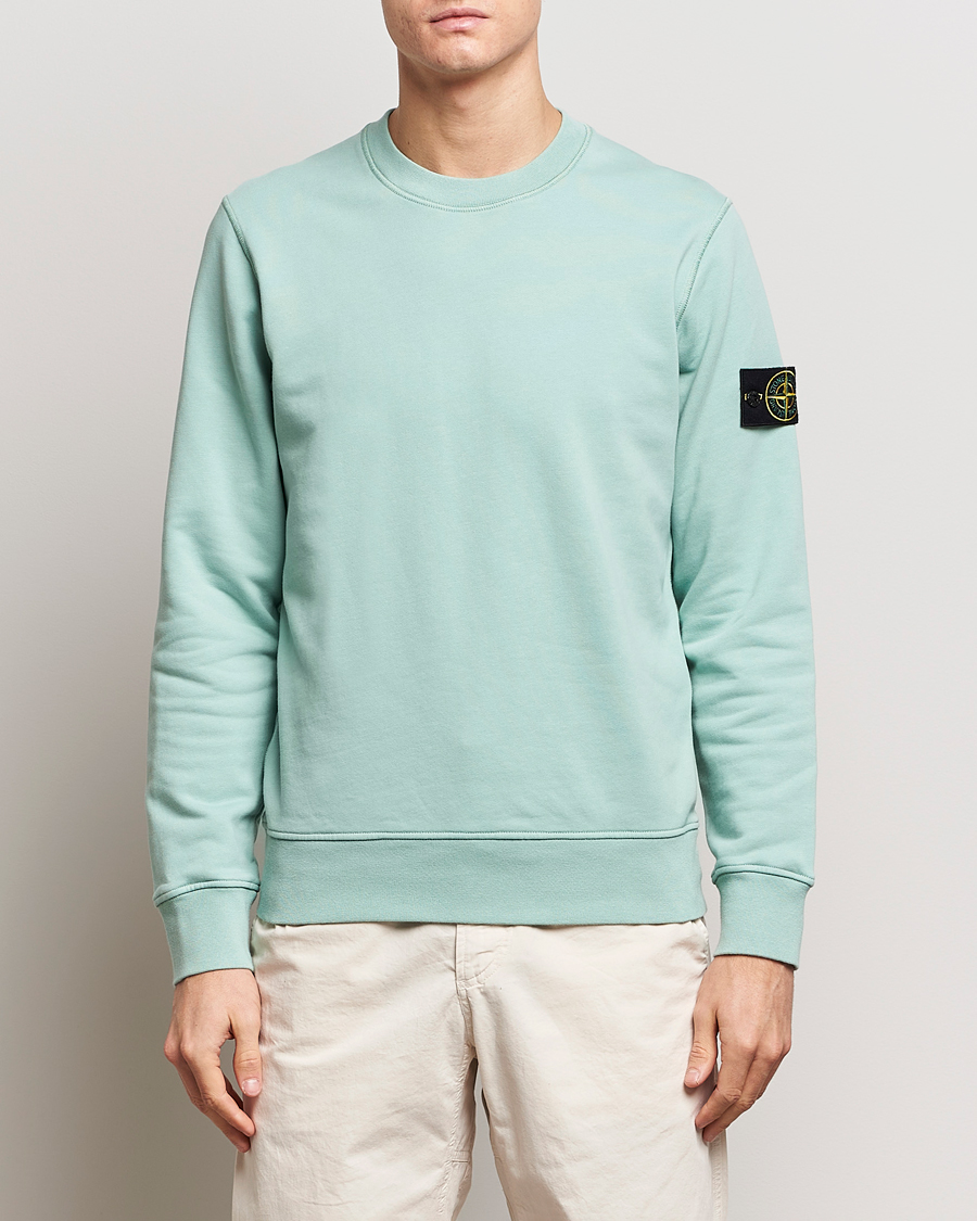 Hombres | Stone Island | Stone Island | Garment Dyed Cotton Sweatshirt Light Green