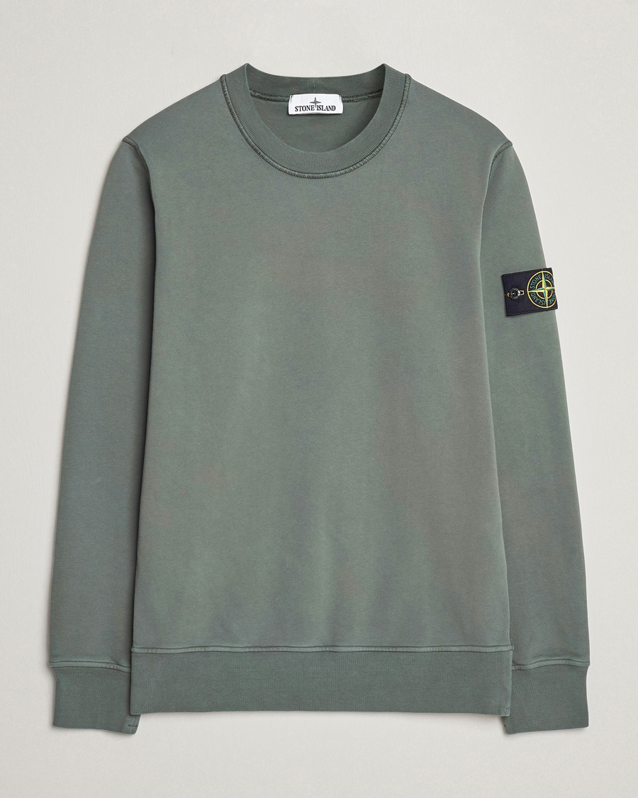 Hombres | Jerséis y prendas de punto | Stone Island | Garment Dyed Cotton Sweatshirt Musk