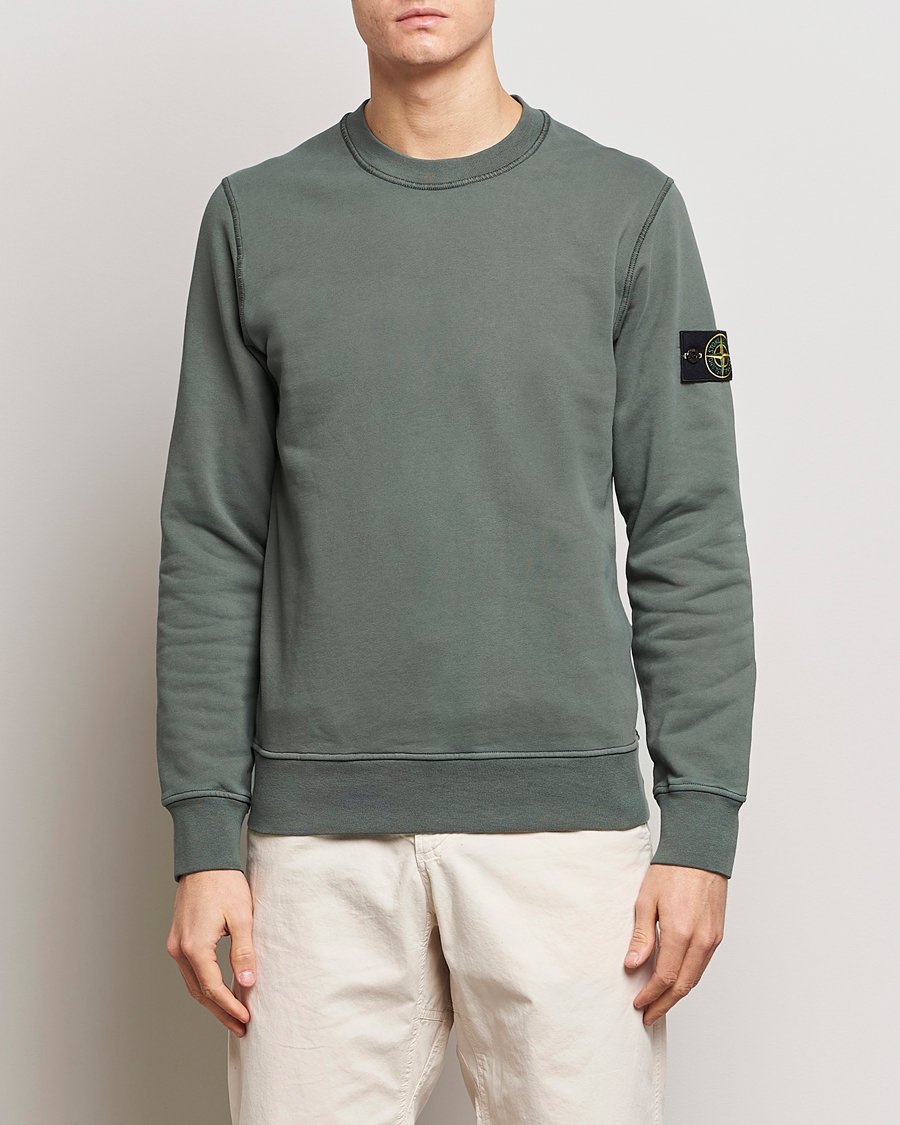 Hombres | Jerséis y prendas de punto | Stone Island | Garment Dyed Cotton Sweatshirt Musk