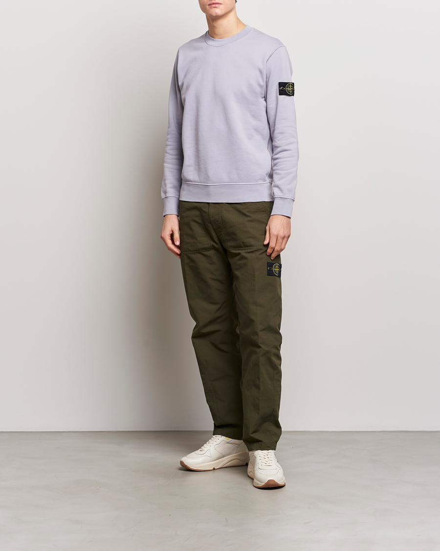 Hombres | Jerséis y prendas de punto | Stone Island | Garment Dyed Cotton Sweatshirt Dust