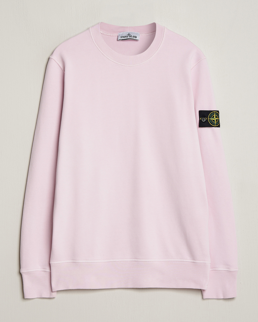 Hombres | Jerséis y prendas de punto | Stone Island | Garment Dyed Cotton Sweatshirt Pink