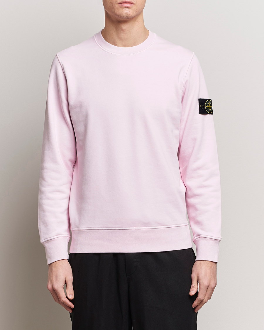 Hombres | Jerséis y prendas de punto | Stone Island | Garment Dyed Cotton Sweatshirt Pink
