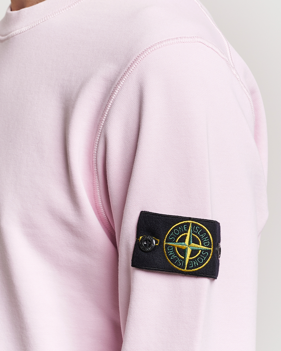 Hombres | Jerséis y prendas de punto | Stone Island | Garment Dyed Cotton Sweatshirt Pink
