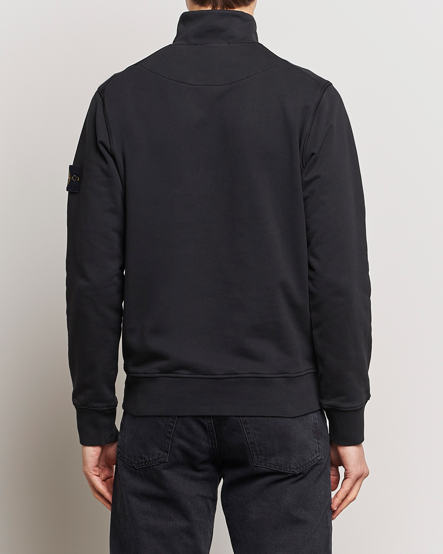 Hombres | Jerséis y prendas de punto | Stone Island | Garment Dyed Cotton Half Zip Black
