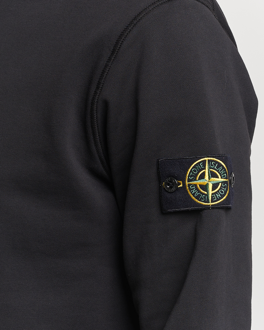 Hombres | Jerséis y prendas de punto | Stone Island | Garment Dyed Cotton Half Zip Black