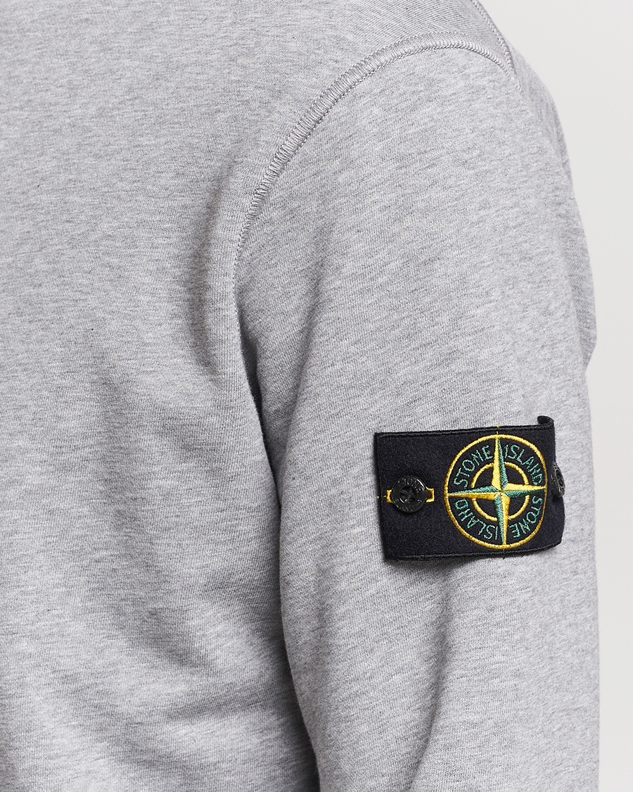 Hombres | Jerséis y prendas de punto | Stone Island | Garment Dyed Cotton Half Zip Melange Grey