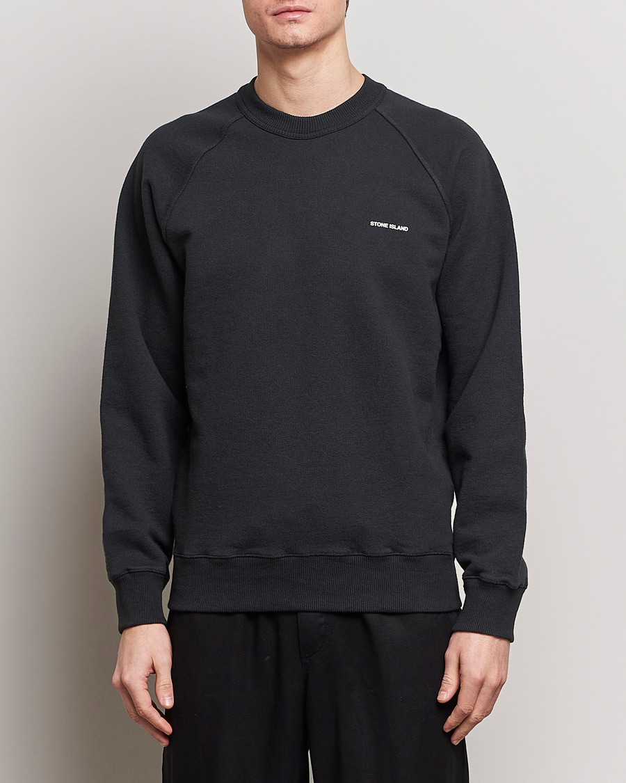 Hombres | Jerséis y prendas de punto | Stone Island | Heavy Cotton Fleece Sweatshirt Black