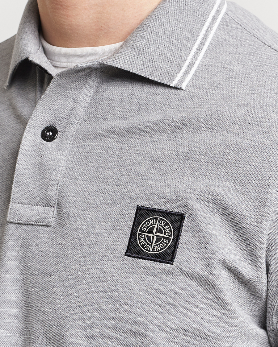 Hombres | Jerséis y prendas de punto | Stone Island | Organic Cotton Stretch Pique Melange Grey